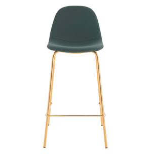 Lot de 2 chaises pour îlot central 65 cm en cuir synthétique vert - Henrik