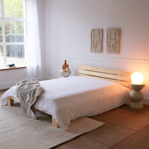 Lit en bois avec tête de lit 160x200cm FINN