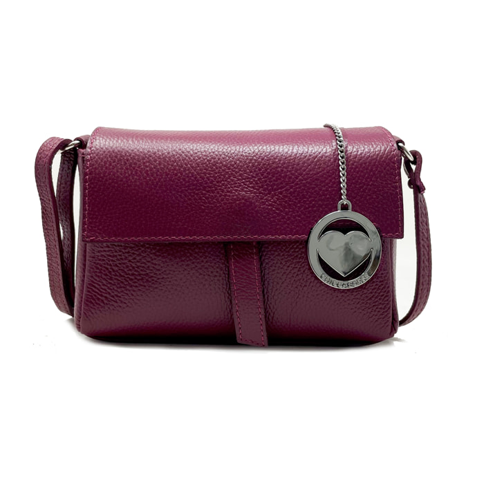 Chicca Borse - Tracollina Clutch Donna in Vera Pelle - Colore Bordeaux