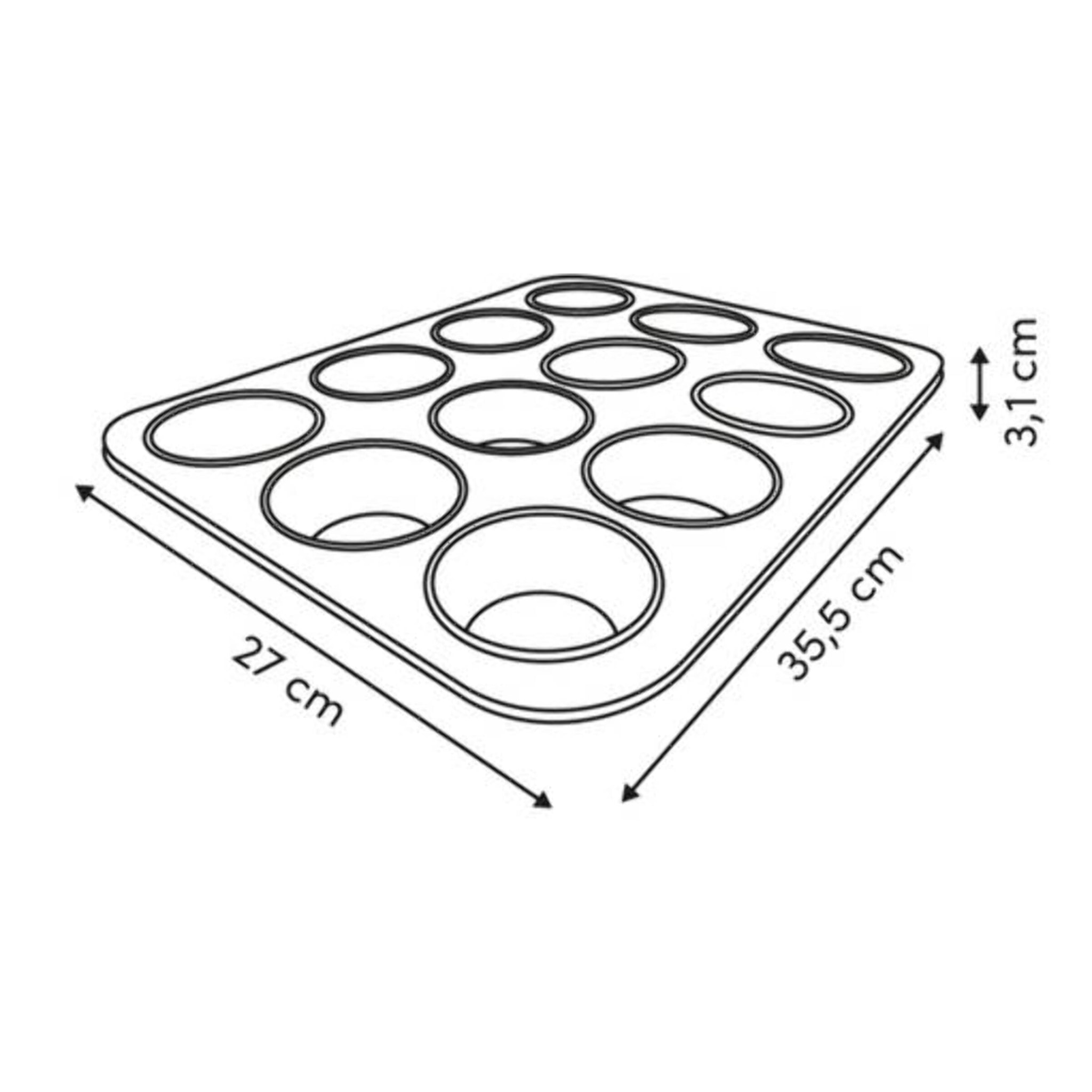 Moule à muffins Harmony 12 muffins 35x27cm noir