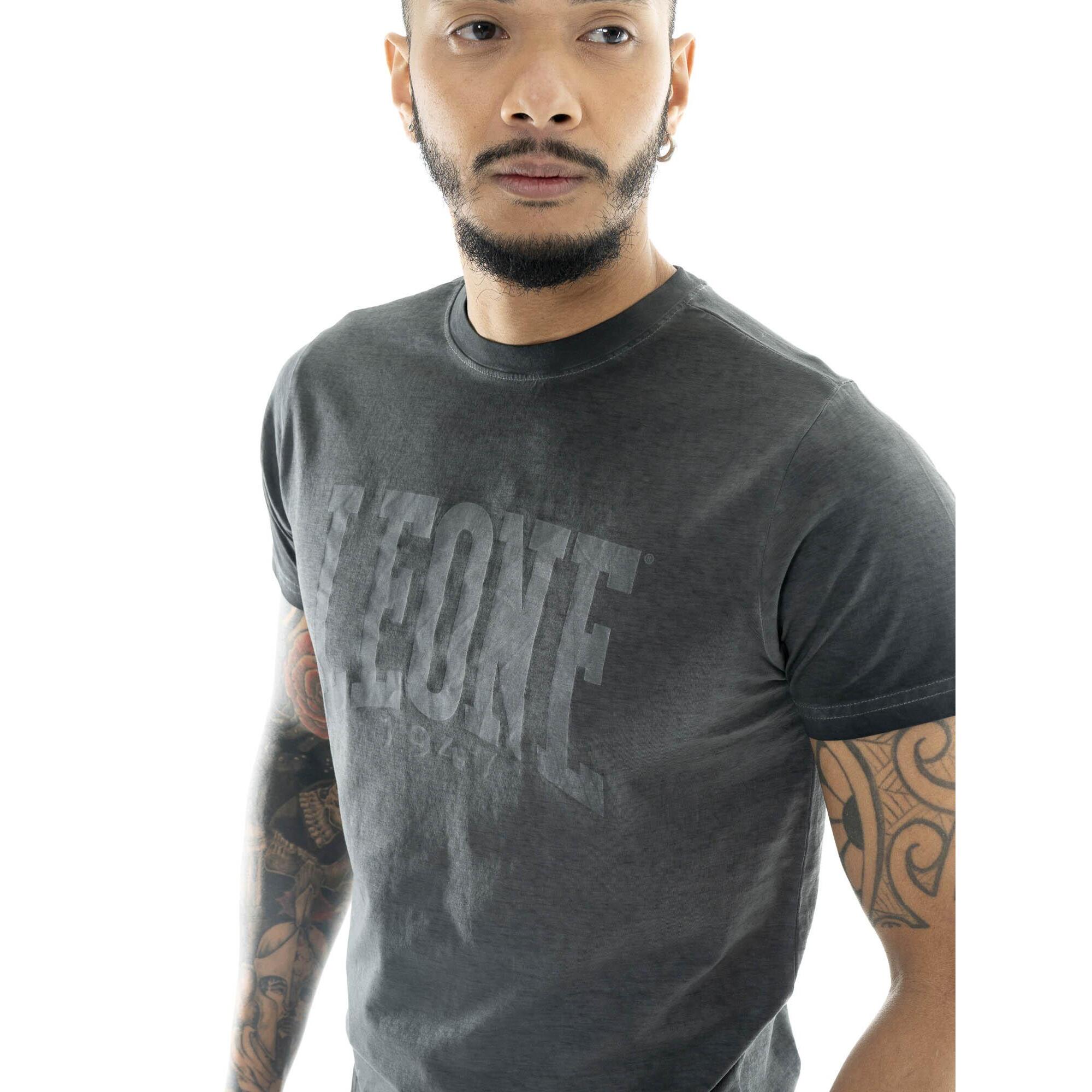T-shirt a da uomo in cotone lavato Leone Old Wash