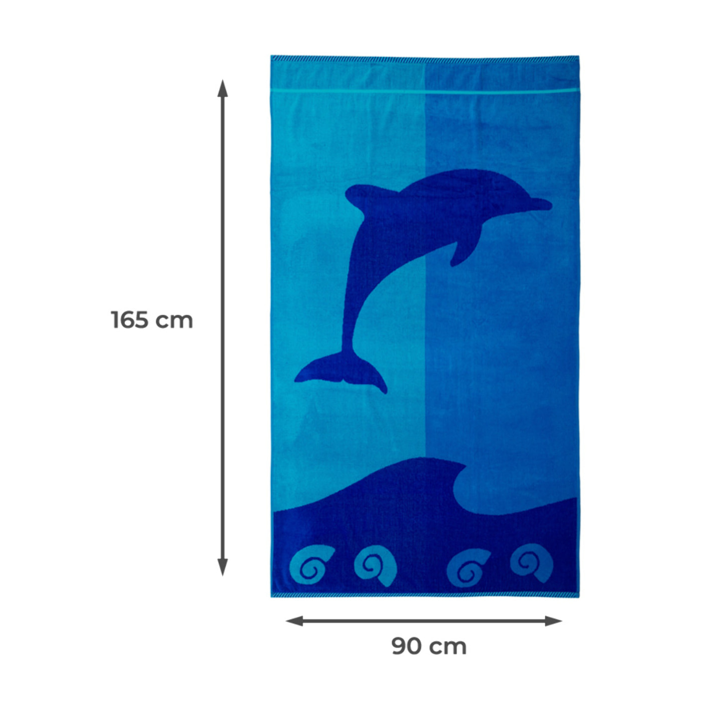 Telo Mare Spugna Jacquard Spiaggia Disegno Flipper