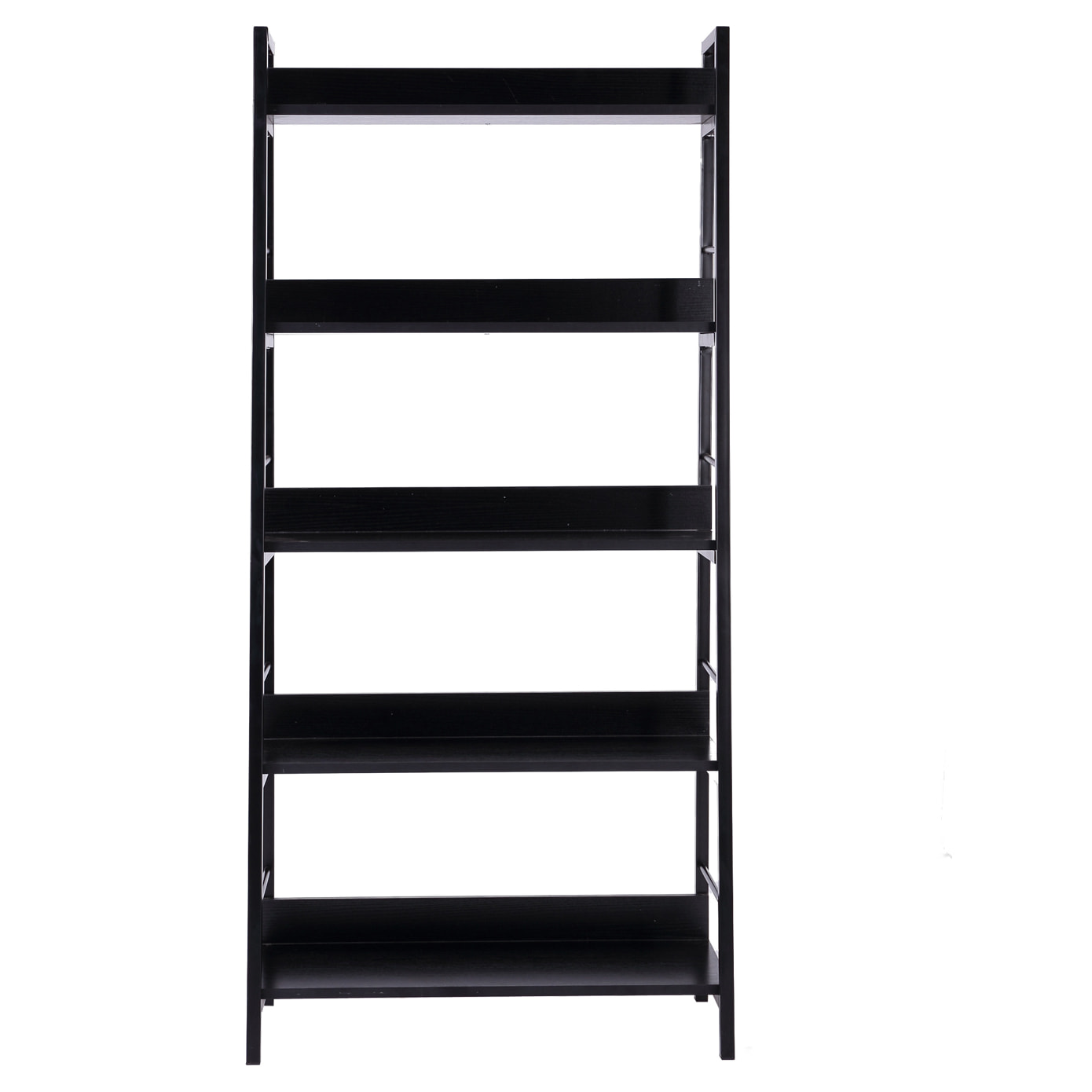 Étagère bibliothèque de rangement style industriel incliné 5 niveaux 70L x 35l x 150H cm noir