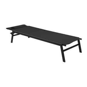 Transats inclinables Faro 5 positions en aluminium noir - lot de 2