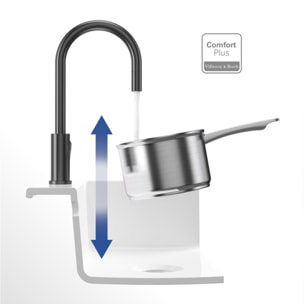 Robinet cuisine Umbrella flex + Distributeur de savon Noir mat