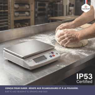 Balance électronique professionnelle - 5kg - IP53 - précision 0,5g - plateau amovible 22 x 16,5 cm