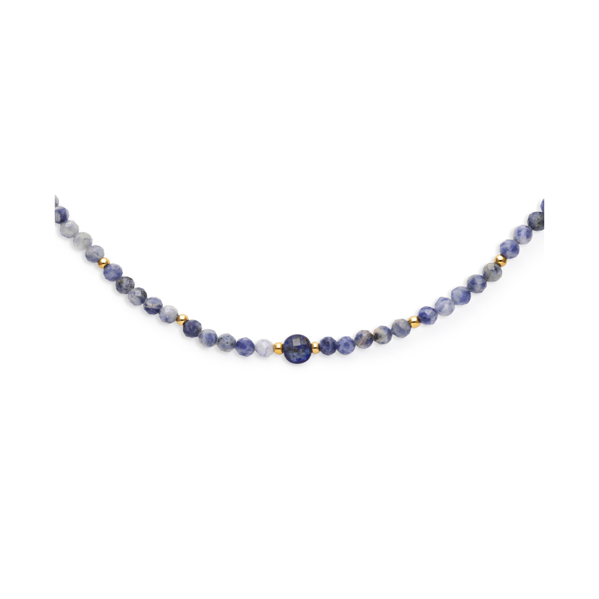 Collana Amulet Cianite Acciao Placcato Oro