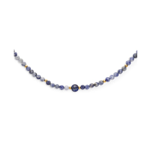 Collana Amulet Cianite Acciao Placcato Oro