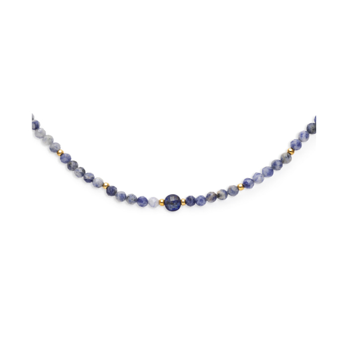 Collana Amulet Cianite Acciao Placcato Oro