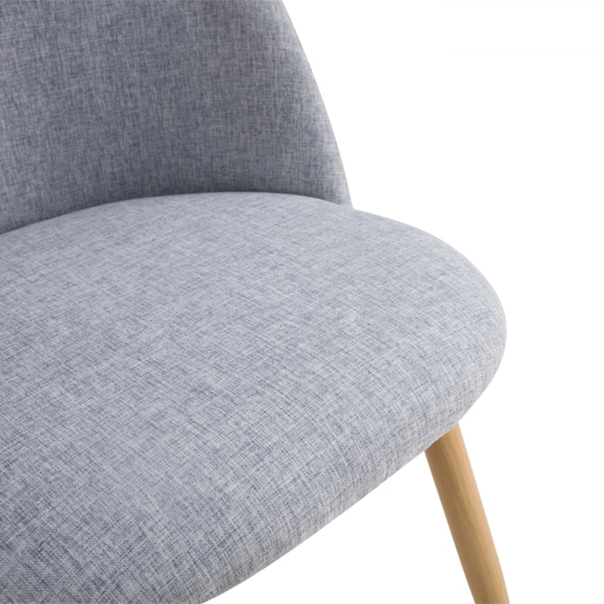 Lot de 2 chaises en tissu gris clair et pieds en métal - Cozy