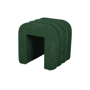 Set de 2 poufs contemporains en tissu vert foncé