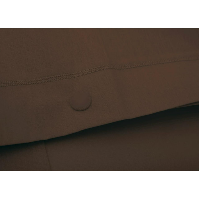Coppia Federe Letto 100% Cotone Tinta Unita Marrone
