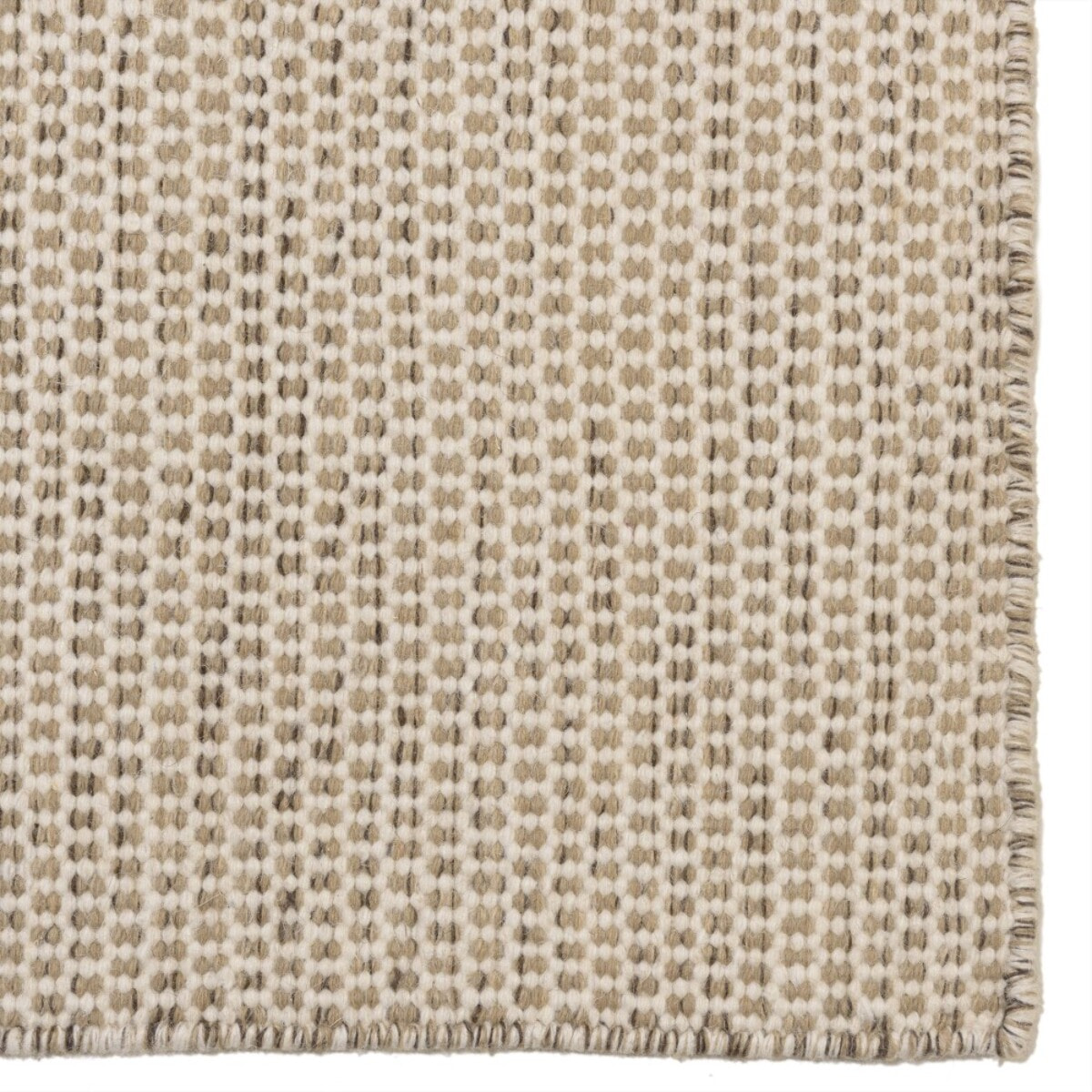 QUENTIN - Tapis rect. 200x290cm laine tissée couleur blanc/marron chiné