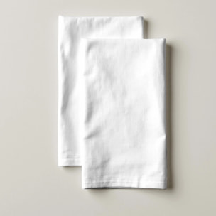Lot de 2 torchons de cuisine 100% coton Uni Blanc 103