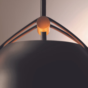 LEDS C4 Napa Small - Lámpara Colgante de Techo E27 Acero Negro