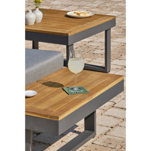 MIYAKO - Salon de jardin 5 places bois d'acacia et aluminium