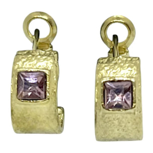 Pendiente aro dorado con Sw 4x4 light rosa