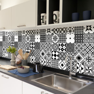 Stickers muraux - Sticker Mural Carrelage adhésif Cuisine Salle de Bain - 30 STICKERS CARRELAGES AZULEJOS MICAELNIA