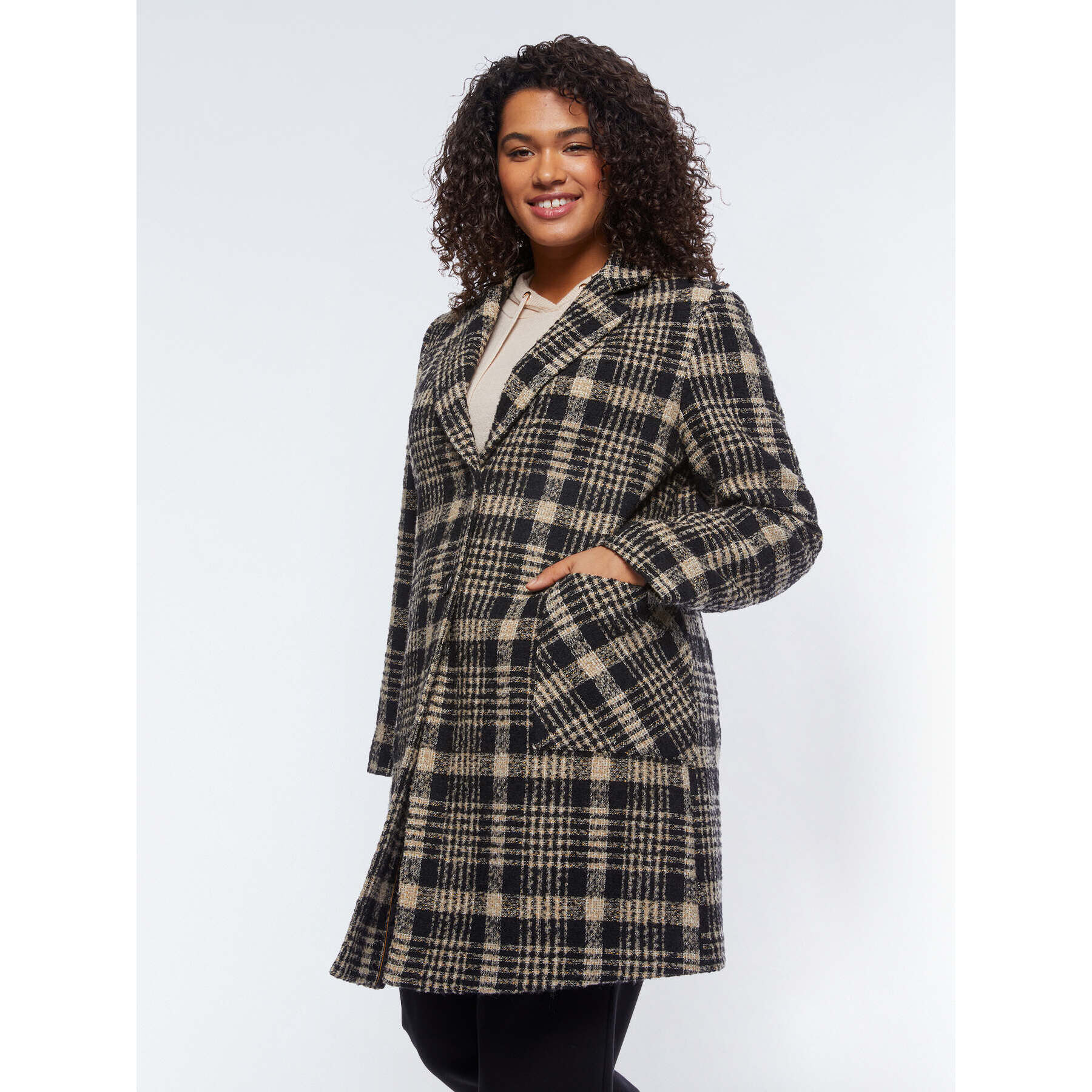 Fiorella Rubino - Cappotto check - Nero