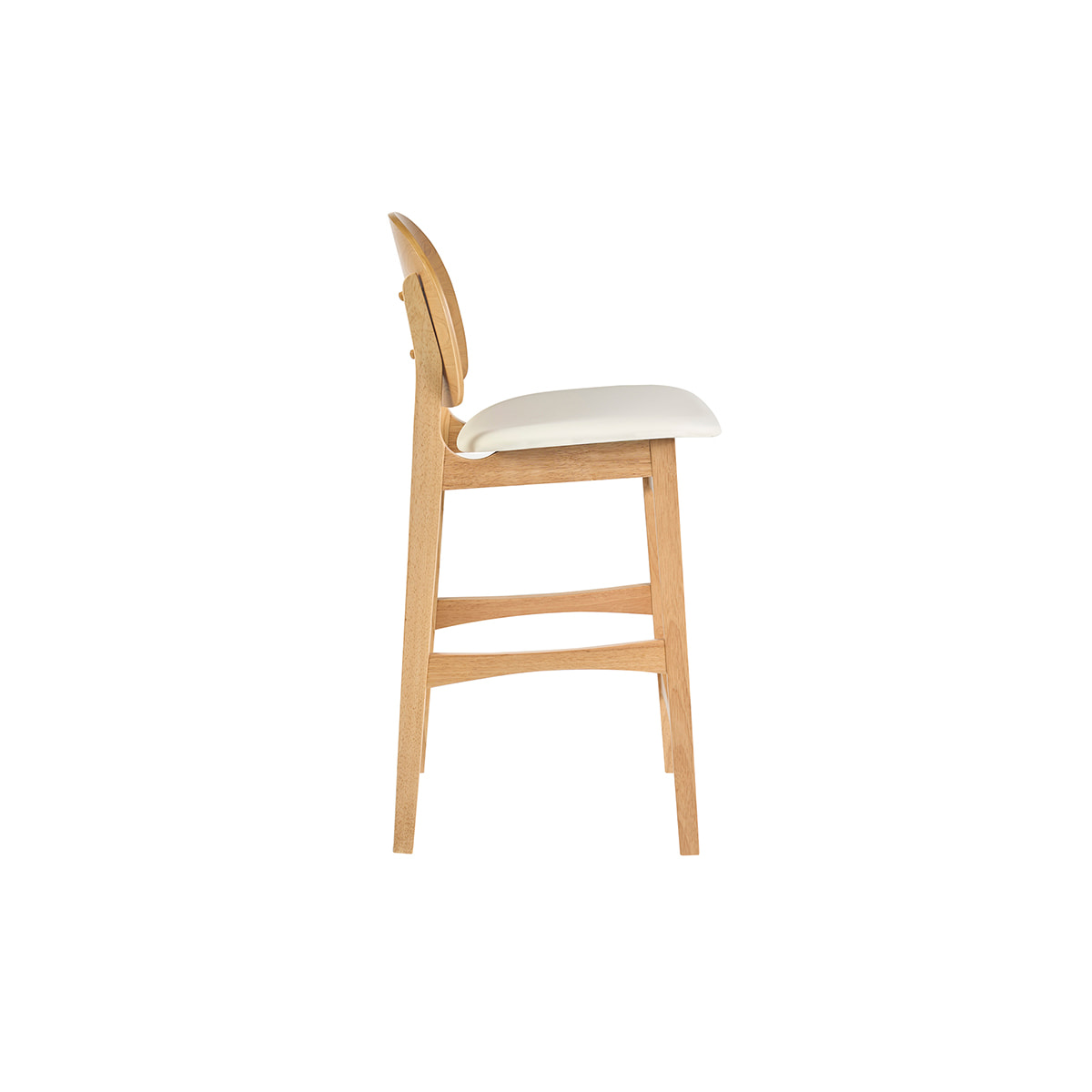 Tabourets scandinaves en bois clair frêne et blanc H68 cm (lot de 2) ELTON