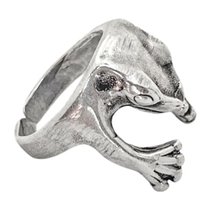 Anillo "Abrazo de rana" plata 7 micras envejecido. Talla 15