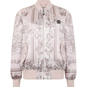 PHILIPP PLEIN Oversized Satin Bomber Butterfly Tattoo