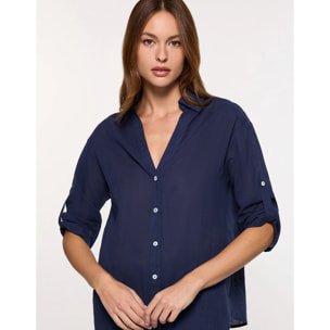 Camisa Manga Larga Azul Marino - Astromi