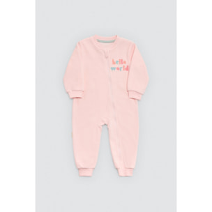 Tutina rosa a maniche lunghe per neonato Hello World