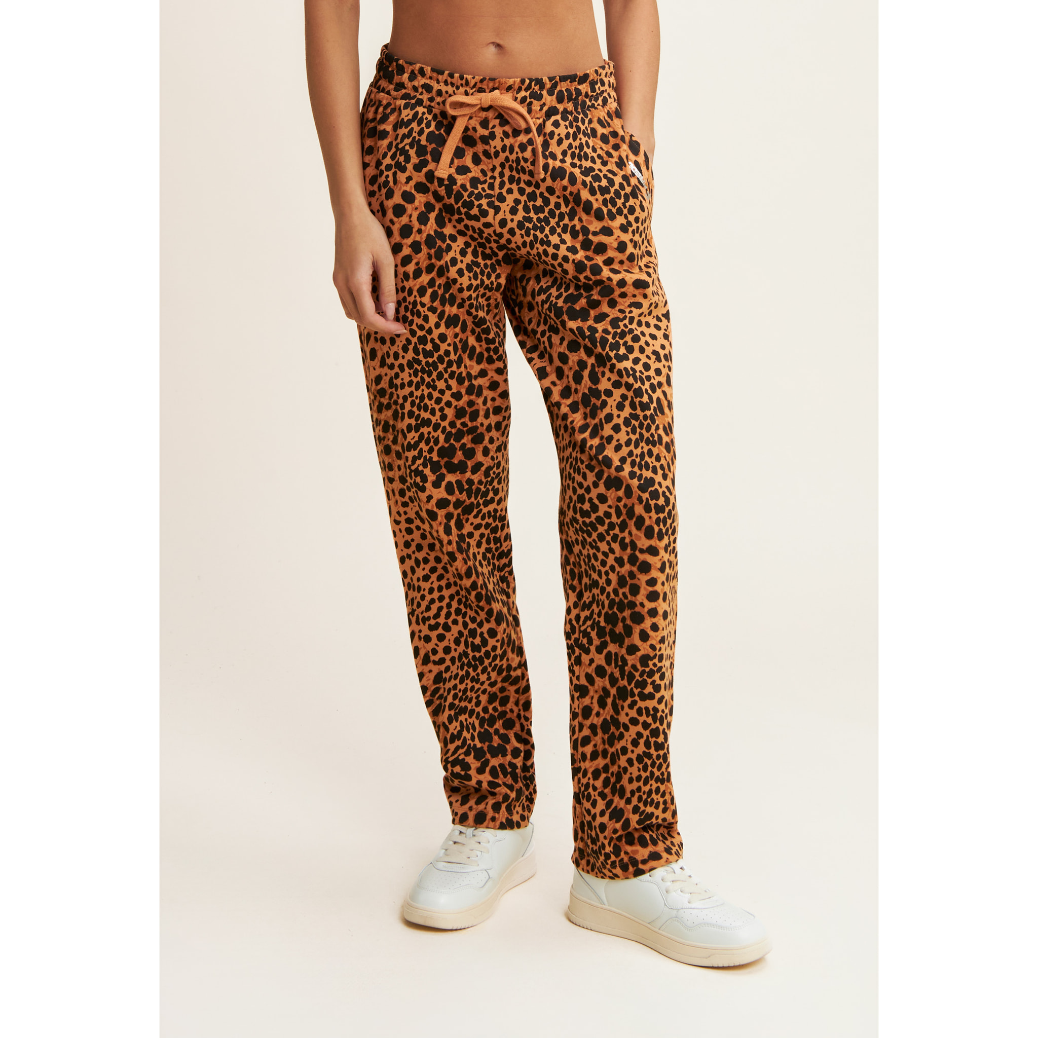Jogger regular fit in french terry animalier
