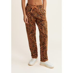 Jogger regular fit in french terry animalier