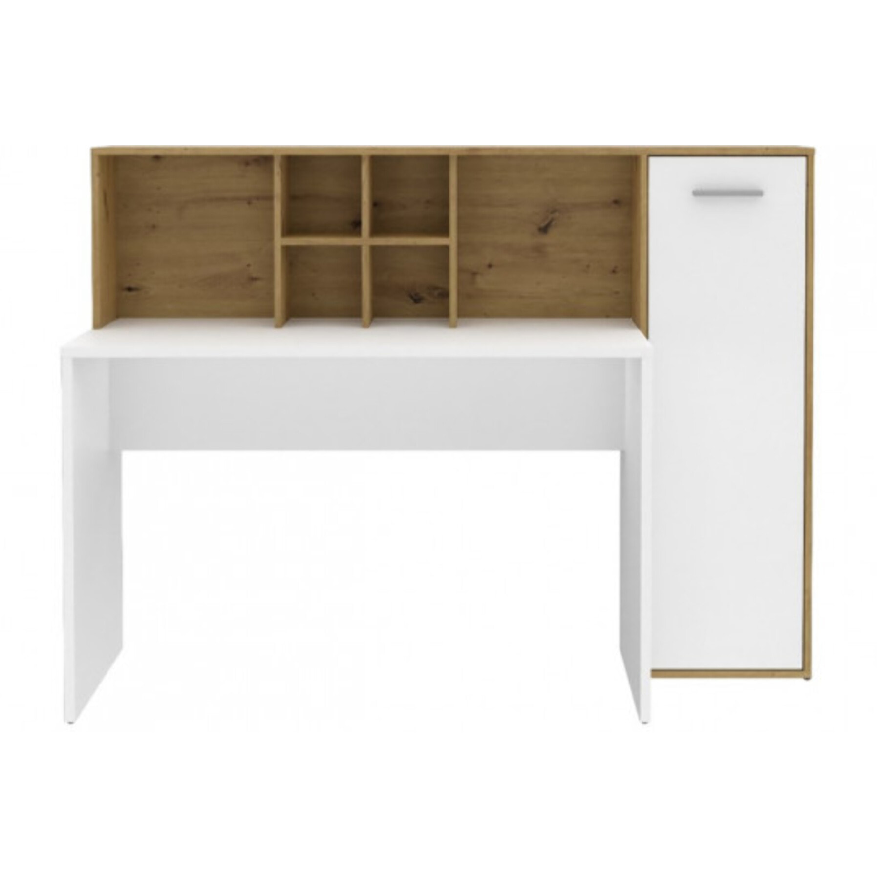 Bureau en bois avec rangement intégré réversible - 2 coloris - ERIC