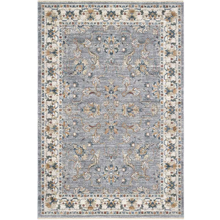 Tappeto orientale motivo persiano stile classico tradizionale colore grigio per salotto soggiorno camera da letto