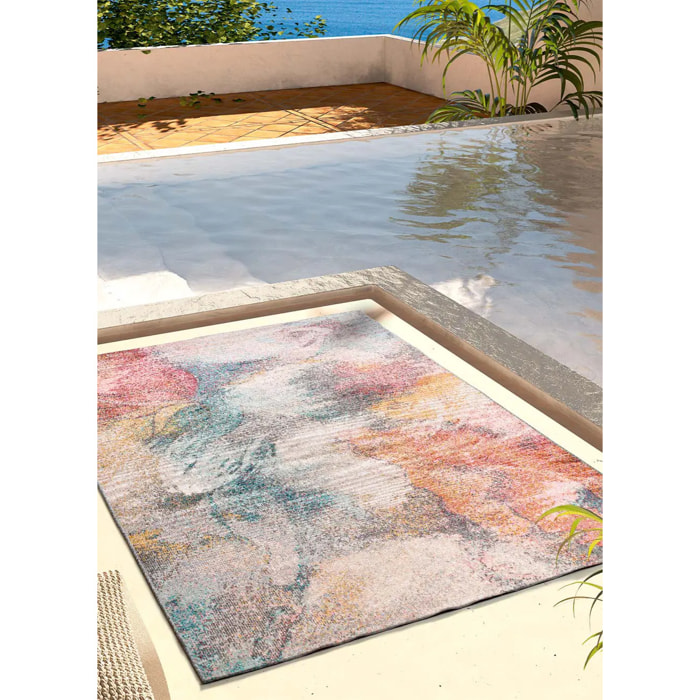 SAMARA Alfombra de exterior abstracta en multicolor, varias medidas disponibles