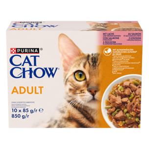 CAT CHOW Adult Saumon 10x85g - Lot de 4