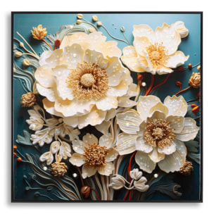 DIPINTO SU TELA LACCATO NARCY -B- C/CORNICE CM 82X4X82