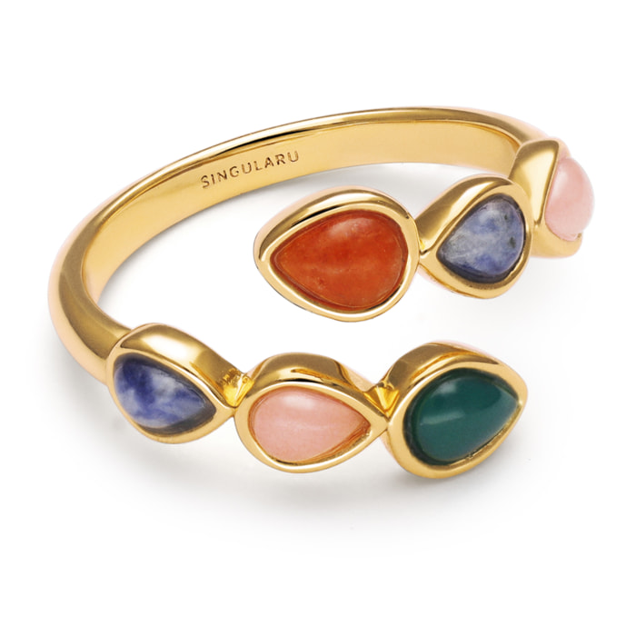 Anello Drop Stones Placcato Oro