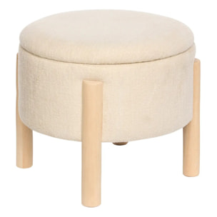 Tabouret Coffre Elki Blanc 45,5x37x45,5cm
