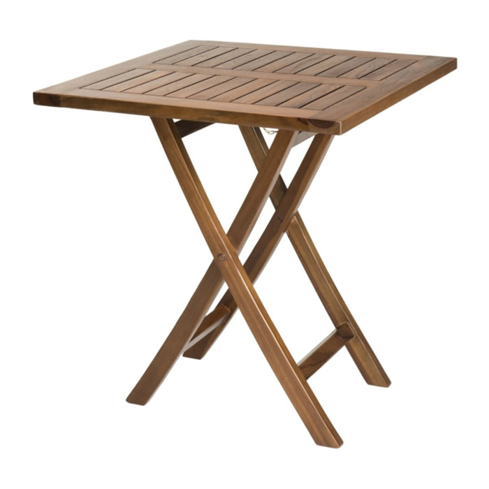 MAEVA - Table de jardin 2 personnes - carrée pliante 70x70cm en bois teck huilé