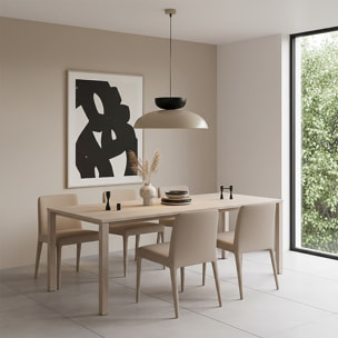 Lampada a sospensione Mega in acciaio moka beige