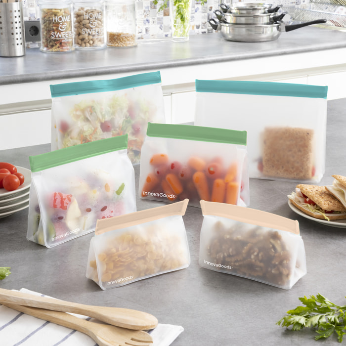 Set di 6 sacchetti ermetici riutilizzabili Zags - trasparente - ABS