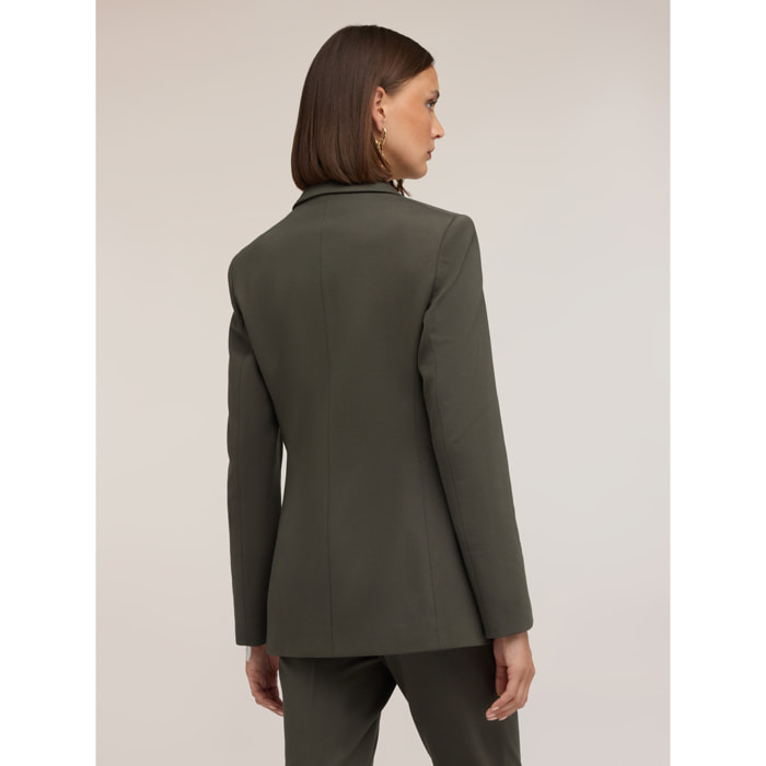 Motivi - Blazer monopetto in punto milano - Verde militare