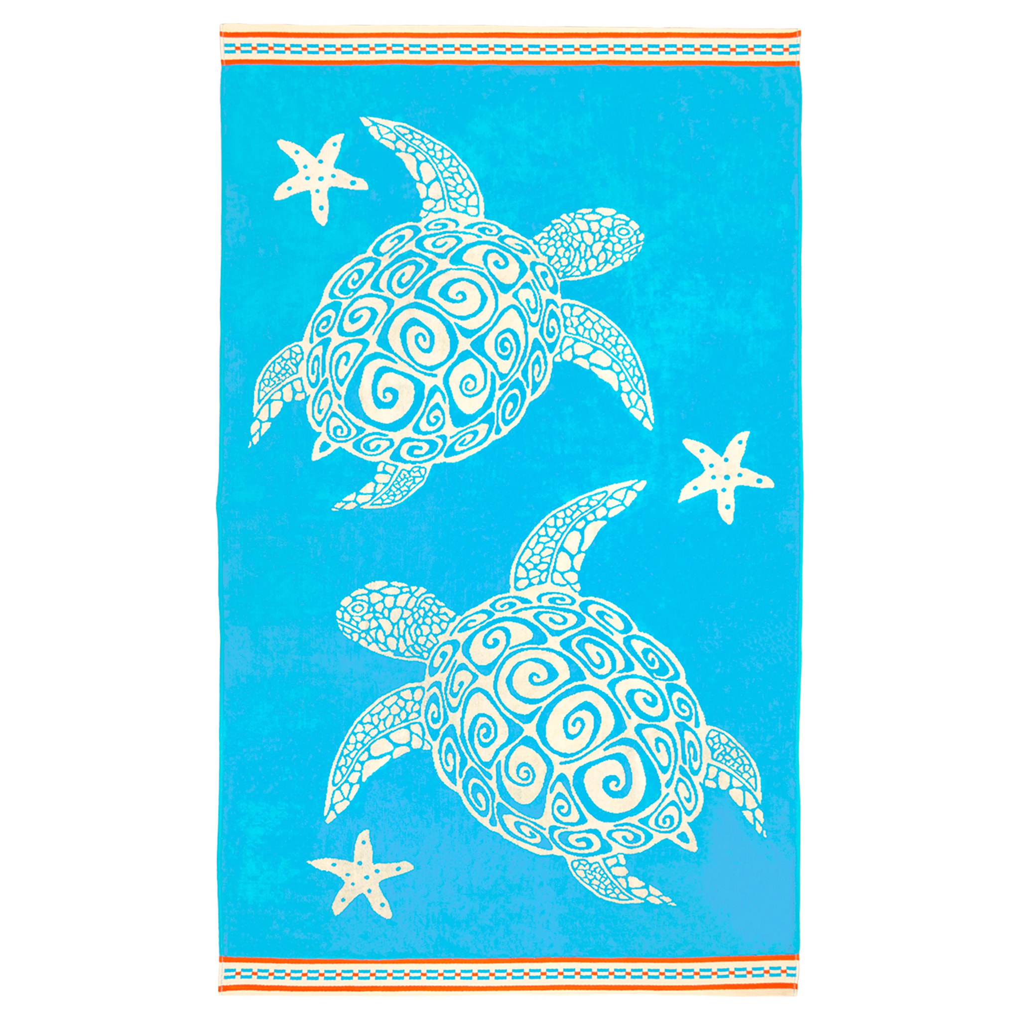 Serviette de plage éponge velours Jacquard - Caraz - 100x175cm - 470g/m²