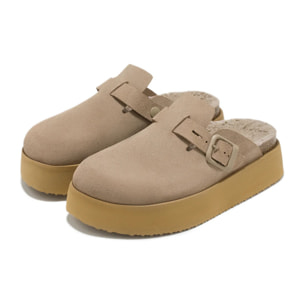 Zuecos de mujer con plataforma con forro de pelo Vibe Clog