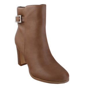 Tronchetti in simil pelle con fibbietta gioiello