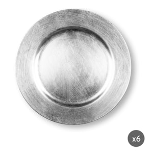 Set de 6 assiettes de présentation 33 cm Silver – Excelsa, Plastique Platinum
