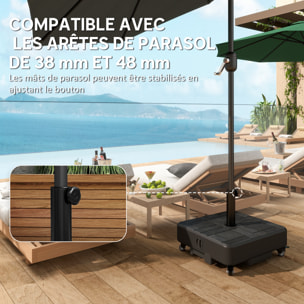 Pied de parasol mobile à lester 35 Kg - compatibilité mât dia. 38/48 mm - noir
