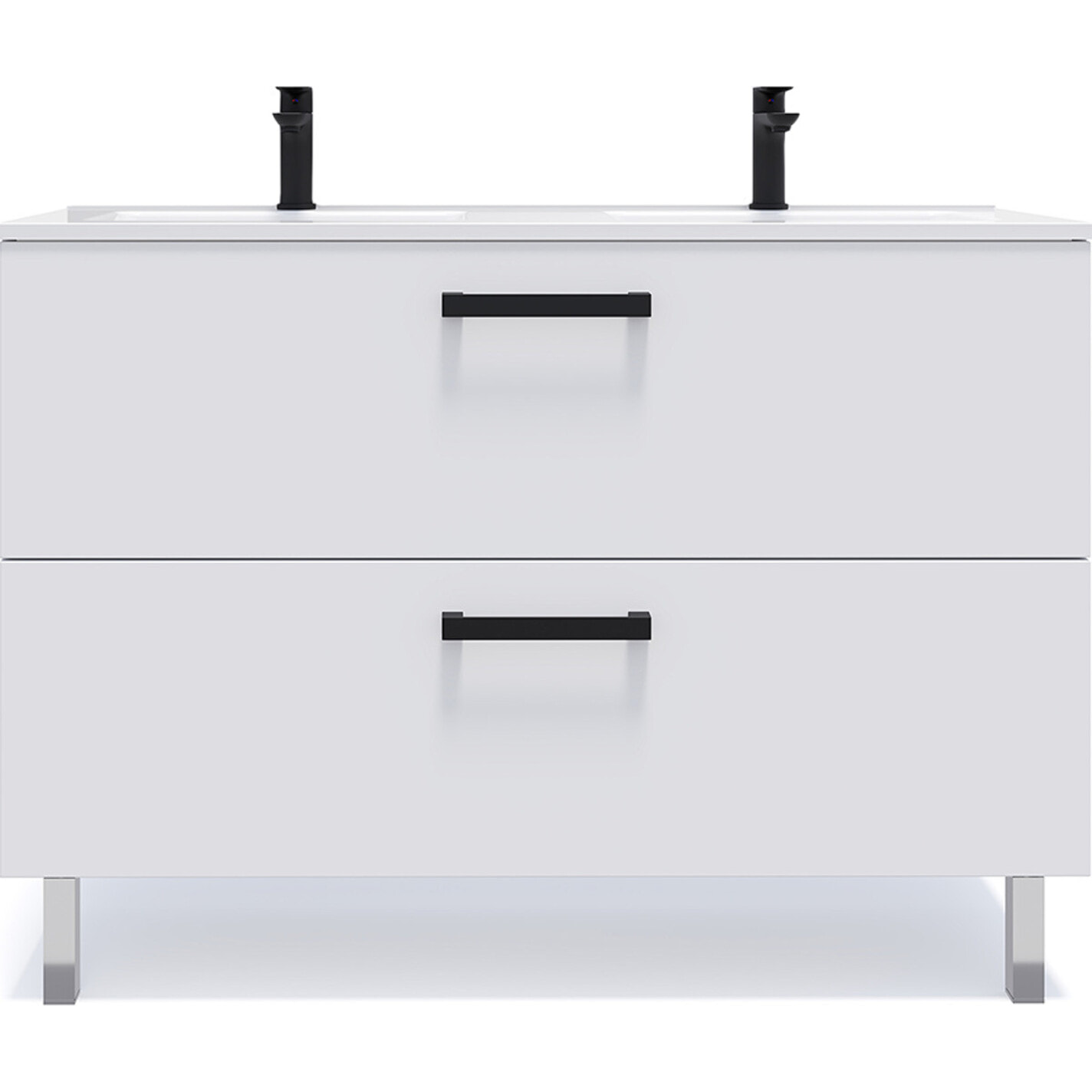 Meuble salle de bain double vasque 2 tiroirs - CHELSEA