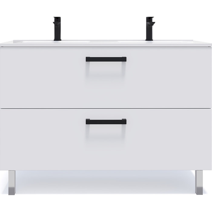 Meuble salle de bain double vasque 2 tiroirs - CHELSEA