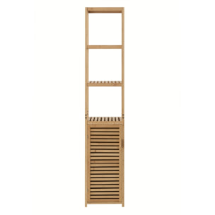 Mobiletto in bambu' 2 ante con vani interni e 3 ripiani a vista 100x33x87 cm
