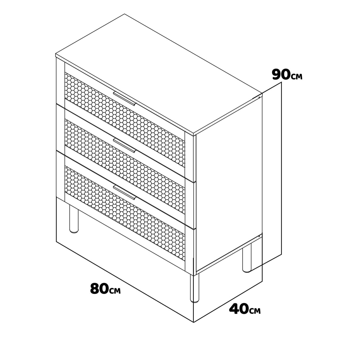 Mang - ComÃ² a 3 cassetti in legno e rattan, cassettiera